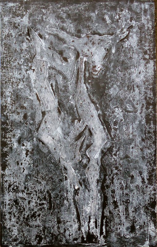 Yolande Bernard 2019 - Chimère 6 - Acrylique sur papier 32,5 x 50 cm